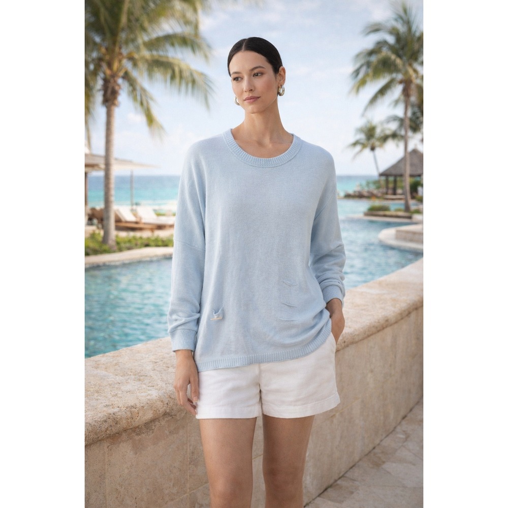 MERSEA Catalina‎ Crewneck Oversized Light Blue Sweater OS